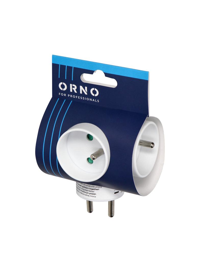 Rozgałęźnik 3x2P+Z, biały OR-AE-13184 ORNO
