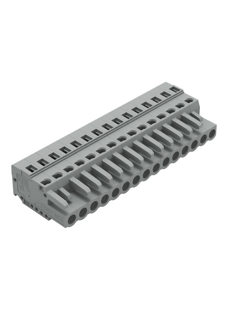 MCS-MIDI Classic gniazdo 15-bieg. szare raster 5 mm /25szt./ WAGO