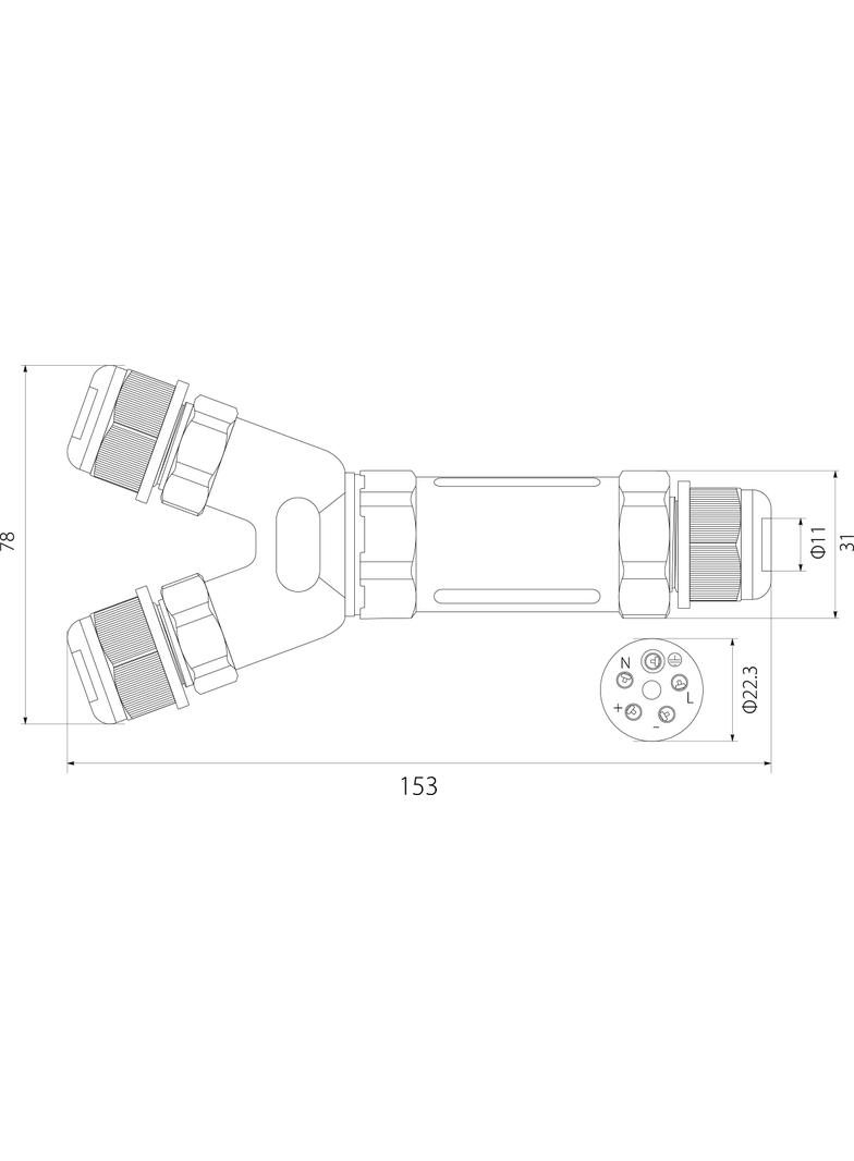 SPNTY 525 złączka kablowa mufa trójnik 5x2,5mm2 OPATÓWEK