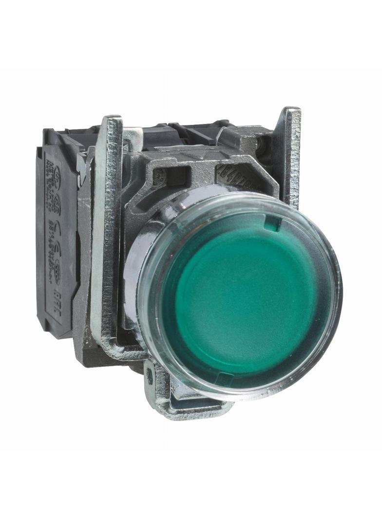 Harmony XB4 Przycisk płaski zielony z żarówką 250V XB4BW3365 Schneider