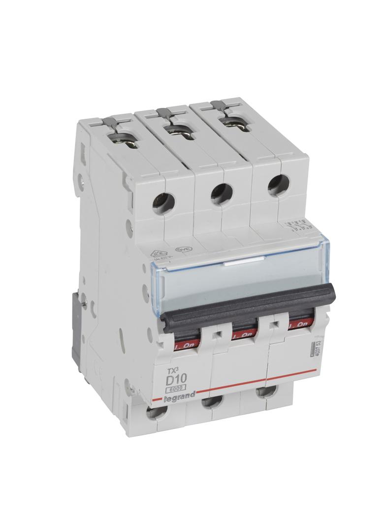 WYŁĄCZNIK NADPRĄDOWY S 303 3P D 10A 6000A SERII TX3, Legrand