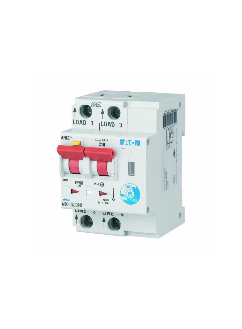 AFDD-10/2/B/003 Przeciwpożarowy detektor iskrzenia 10kA B10A 2P 30mA typ AC 187167 EATON