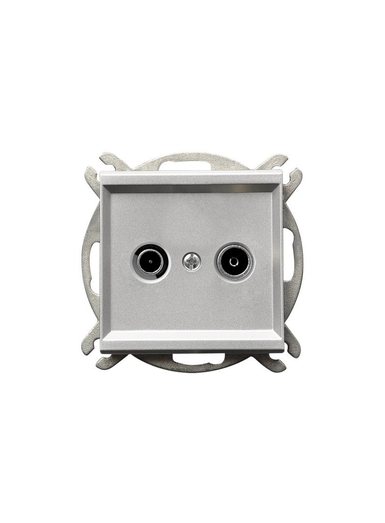 SONATA Gniazdo RTV przelotowe 14-dB - kolor srebro mat