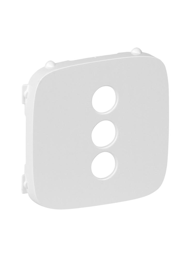 VALENA ALLURE - PLAKIETKA GNIAZDA 3xRCA BIAŁA, Legrand
