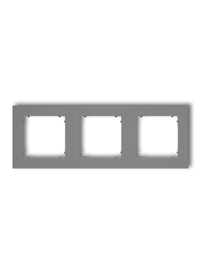 MINI Ramka uniwersalna potrójna z tworzywa szary mat