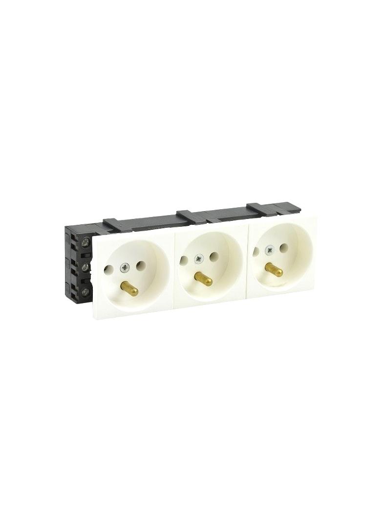 Gniazdo elektryczne bez blokady 3x230V, białe Partners WP45X4578 C&C