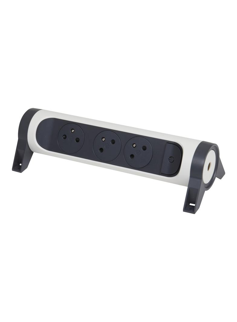PRZEDŁUŻACZ PREMIUM, OBROTOWY, 3X2P+Z, BEZ PRZEWODU (WIELOGNIAZDOWY BLOK PRZENOŚNY) - BIAŁY/GRAFITOW