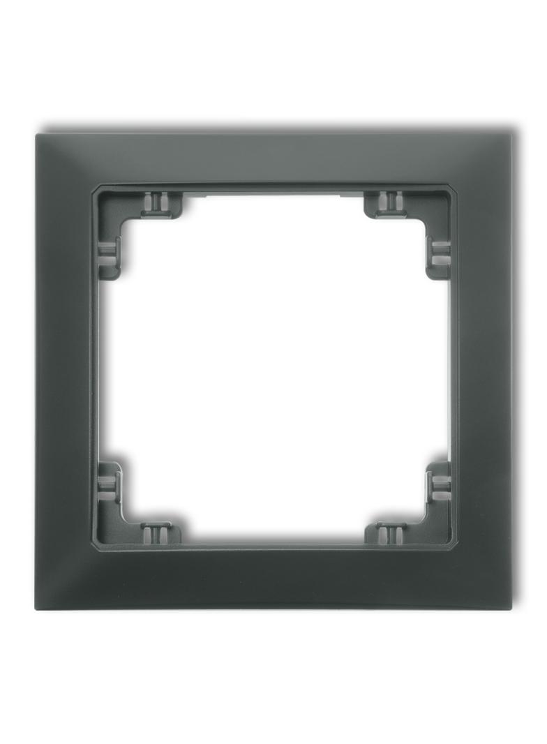 DECO Ramka uniwersalna pojedyncza z tworzywa DECO Soft grafitowy mat