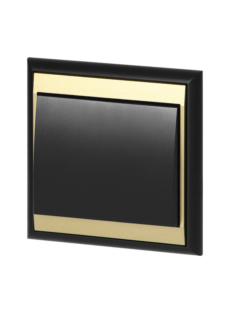 Przycisk dzwonek podtynkowy Luna, 10A, 250V, WP-6/7L, czarny/złoty