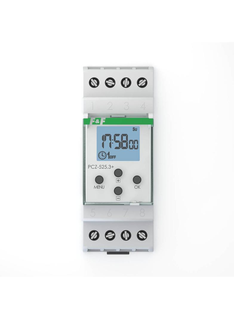 PCZ-525.3-PLUS  -  1-kanałowy, programowalny zegar astronomiczny z przerwą nocną, z zewnętrznym wejś