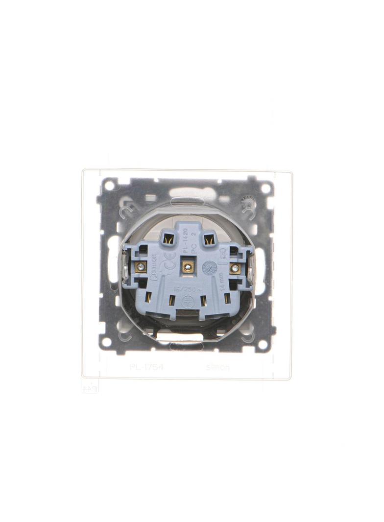 Simon 55 Gniazdo wtyczkowe do wersji IP44 z uszczelką szybkozłączka Klapka W kolorze pokrywy Aluminium mat TGZ1BCZ.01/143 KONTAKT