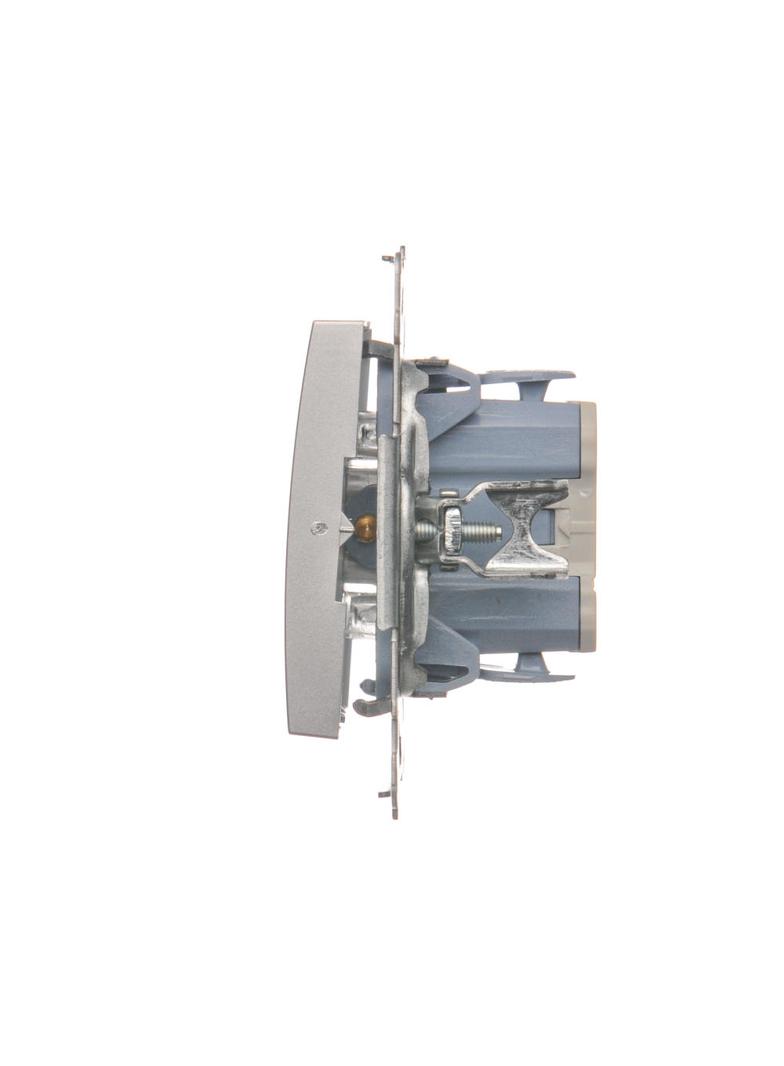 Simon 54 Przycisk pojedynczy rozwierny bez piktogramu 10A szybkozłączka srebrny mat