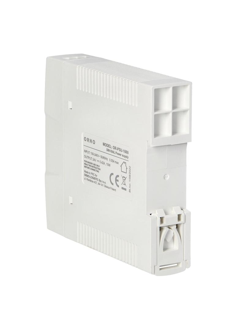 Zasilacz przemysłowy na szynę DIN 24VDC 0,42A 10W obudowa z tworzywa sztucznego OR-PSU-1660 ORNO