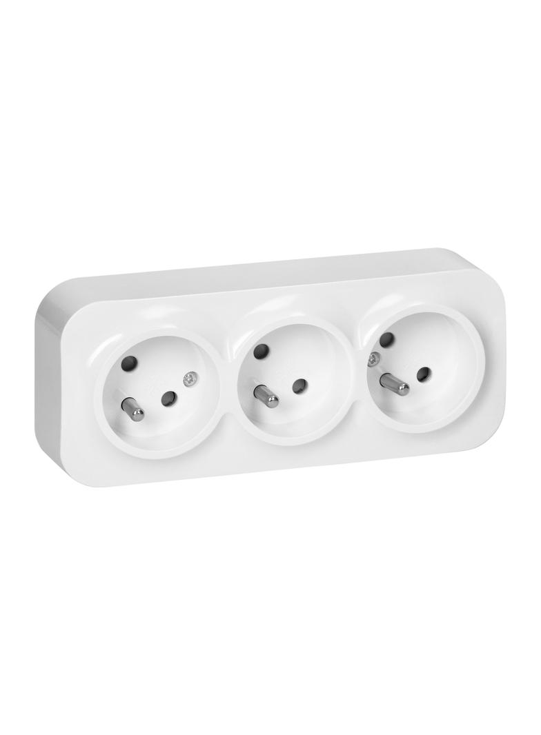 Gniazdo potrójne natynkowe ToDo 2P+Z IP20, 16A, 230V AC, 16A, 230V AC, biały, 10 sztuk