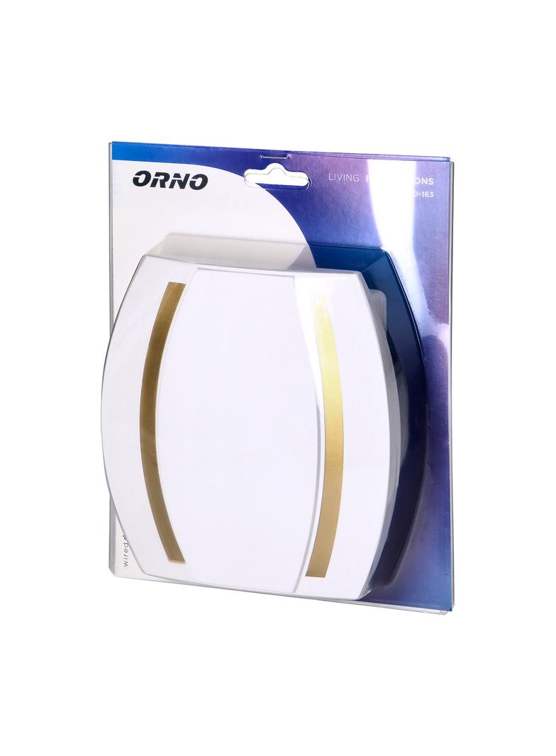 Dzwonek elektromechaniczny dwutonowy KAMELEON 8V biało-złoty OR-DP-VD-163/W-C/8V ORNO