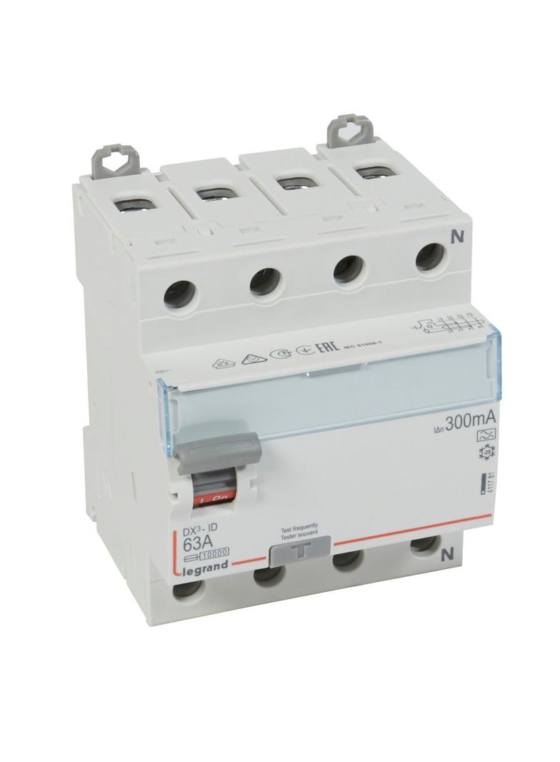 WYŁĄCZNIK RÓŻNICOWOPRĄDOWY P 304 4P 63A 300MA TYP A SERII DX3, Legrand