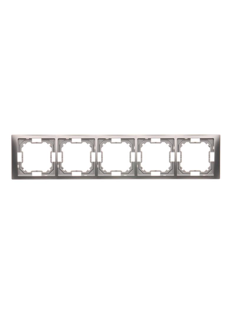 Simon Basic Neos Ramka 5-krotna NEOS – uniwersalna poziom i pion stal inox BMRC5/21 KONTAKT