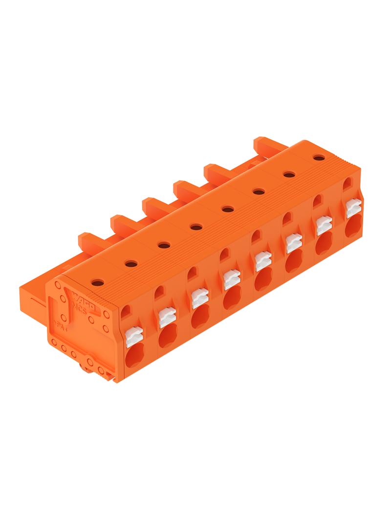 1-przewodowe gniazdo przycisk Push-in CAGE CLAMP pomarańczowa /25szt./ 2231-708/008-000 WAGO