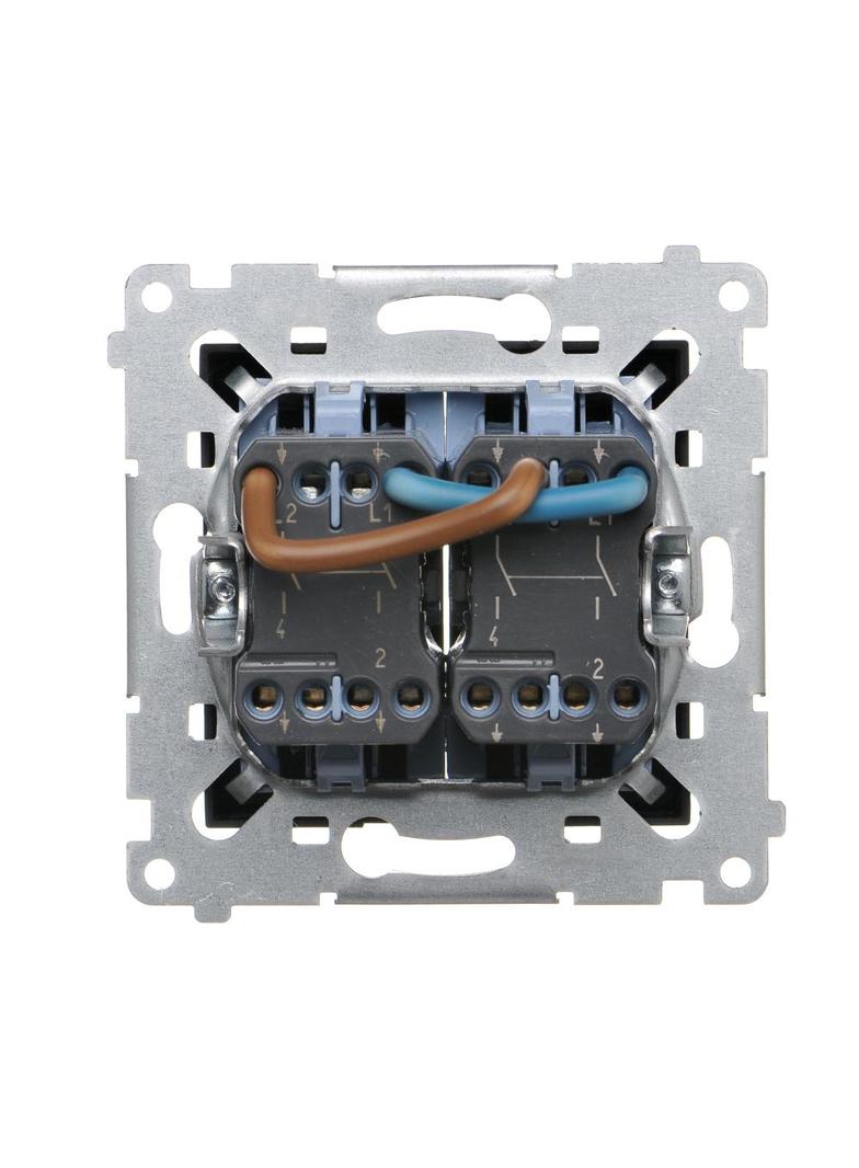 Simon 54 Łącznik dwubiegunowy podwójny 16A z. śrub. czarny