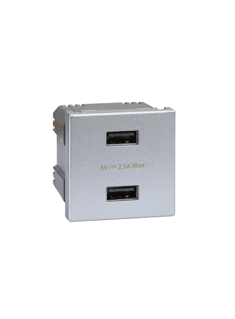 Simon Connect USB ładowarka K45 (45x45) gniazdo typ A 5V/21A aluminium