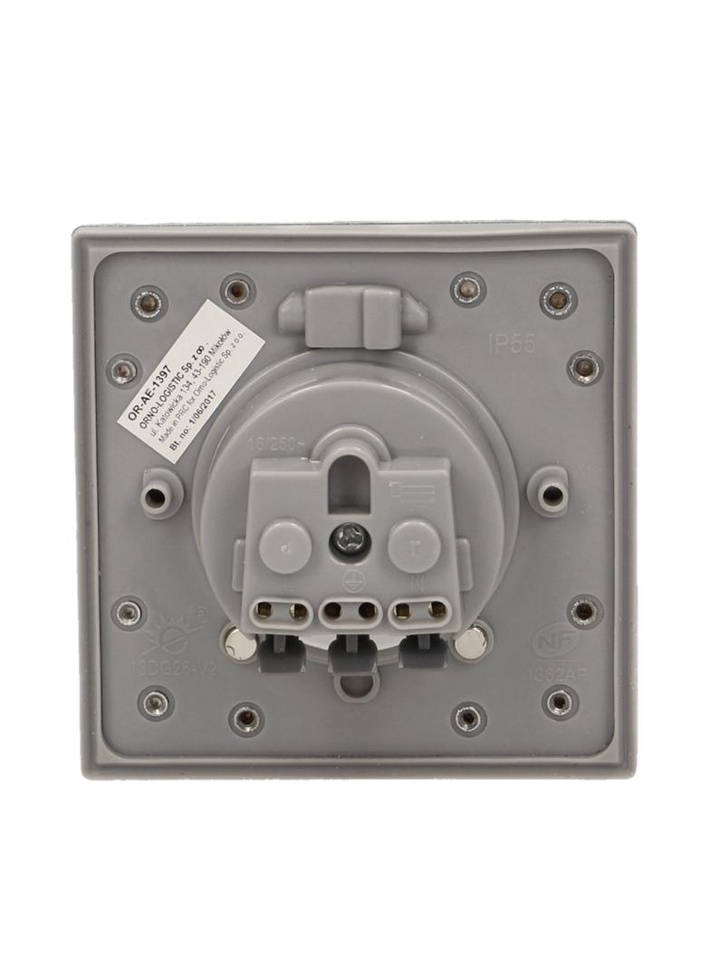Hermetyczne gniazdo elektryczne IP55 stal nierdzewna OR-AE-1397 ORNO