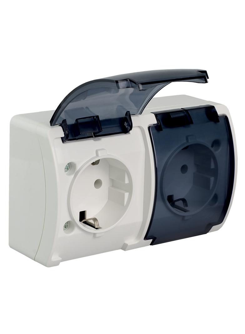 VG-Koala Gn. podw. 2x2P+Z-CHUKO n/t IP44 białe Z-lapką dymną VG 182-51 61.400 OPATÓWEK