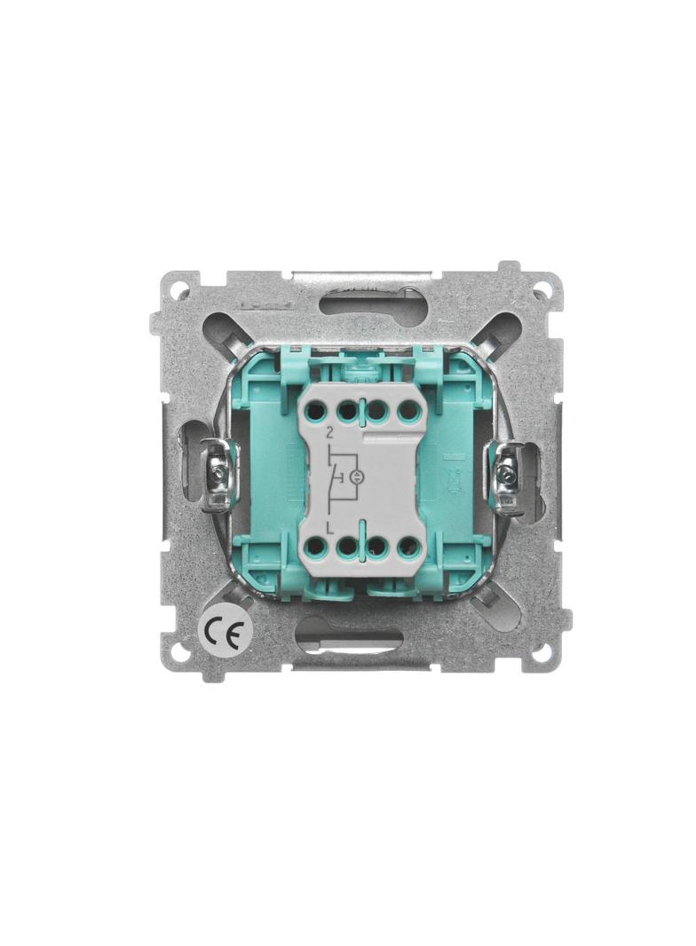 Simon Basic Przycisk światło z podświetleniem LED na 24V 10A 24V szybkozłączka srebrny mat BMS1L24V.01/43 BMS1L24V.01/29 KONTAKT