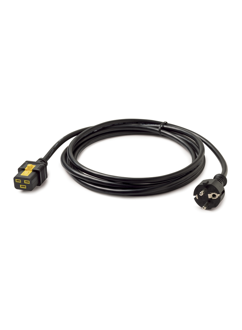 Kabel zasilający 16A o długości 3m z blokadą z C19 na CEE/7 Schuko