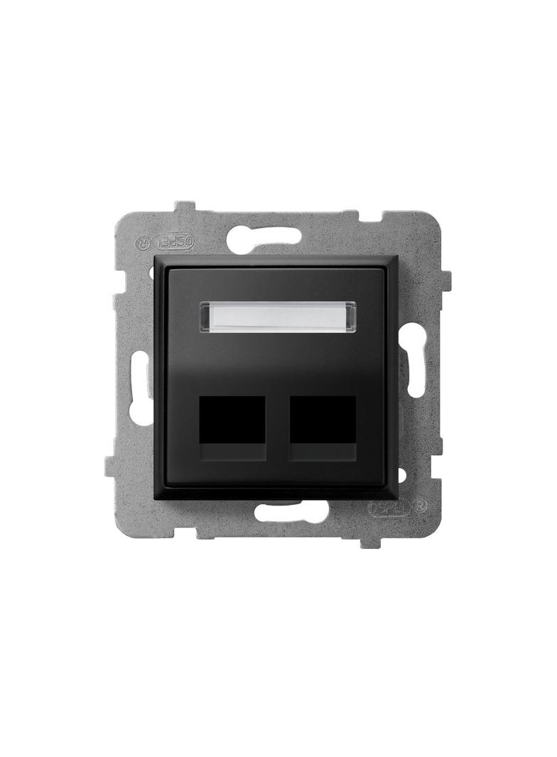 ARIA Obudowa gniazda podwójnego typu Keystone skośna - kolor czarny metalik