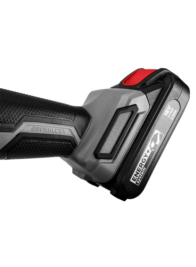 Szlifierka kątowa akumulatorowa bezszczotkowa Energy+ 18V, Li-Ion, tarcza 125mm, bez akumulatora
