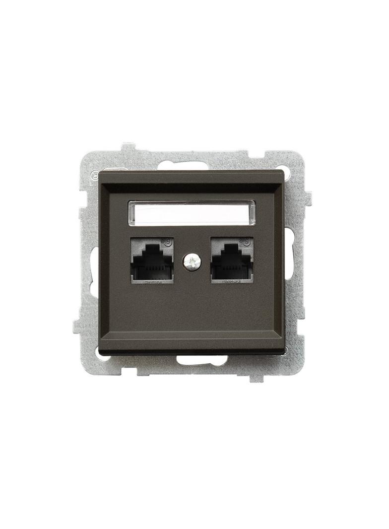 SONATA Gniazdo komputerowe podwójne, kat. 5e MMC - kolor czekoladowy metalik