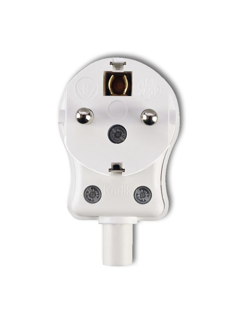 Wtyczka kątowa UNI-SCHUKO, skręcana biała