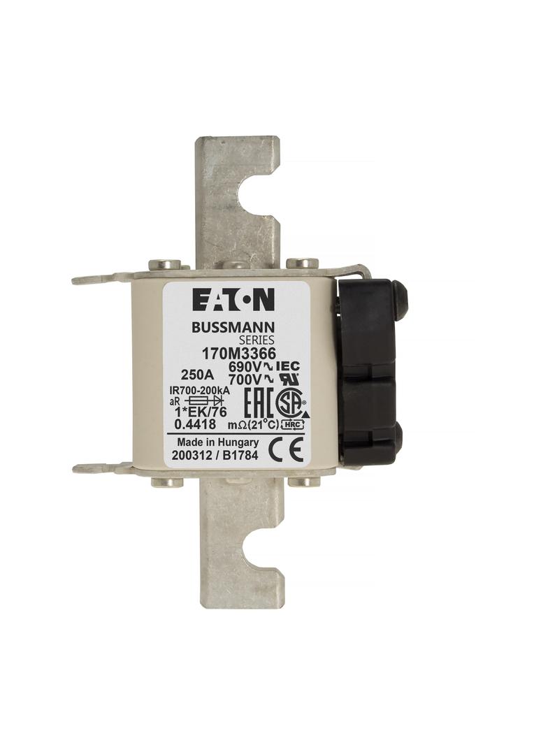 FUSE 250A 690V 1*EK/76 AR UC Wkładka szybka 250A AC 690V rozmiar 1 45x59x102 mm aR, 170M3366 EATON