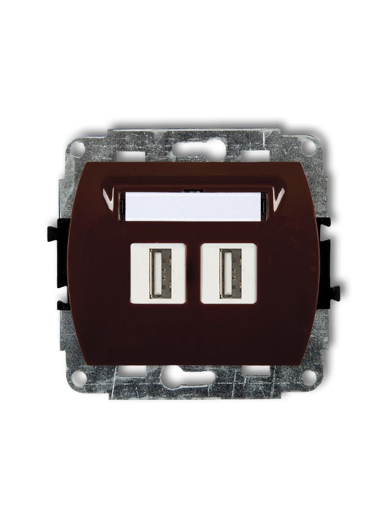 TREND Mechanizm gniazda podwójnego 2xUSB A-A 3.0 brązowy