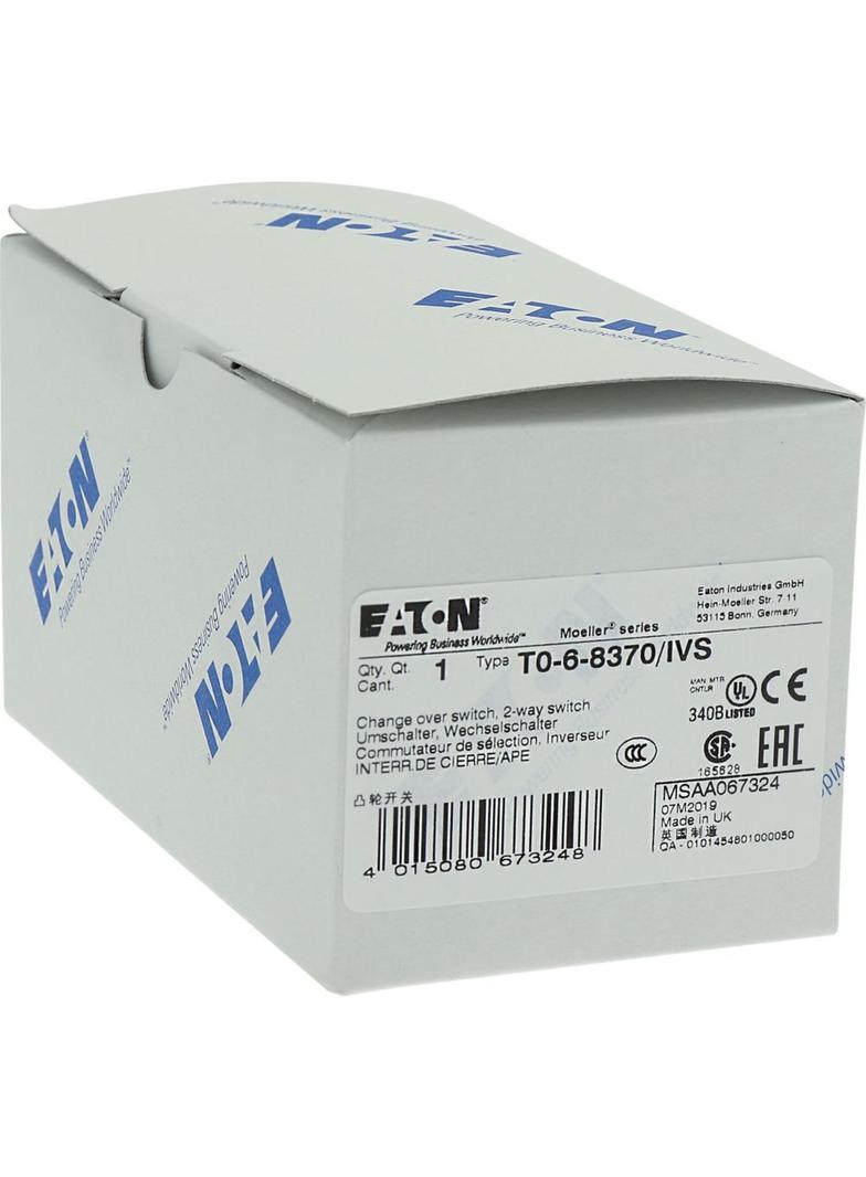 T0-6-8370/IVS Łącznik krzywkowy 20A 6.5kW 067324 EATON