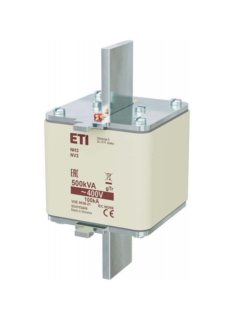 WT-3 gTr 500kVA 400V - Wkładka topikowa przemysłowa - transformatorowa