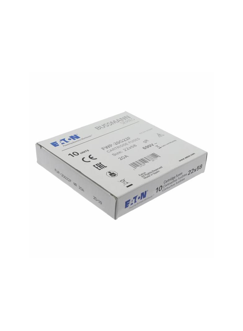 20A 690V AC gR 22X58mm FUSE W/O STRIKER Wkładka szybka 20A AC 690V 22x58 gR IEC UL FWP-20G22F EATON