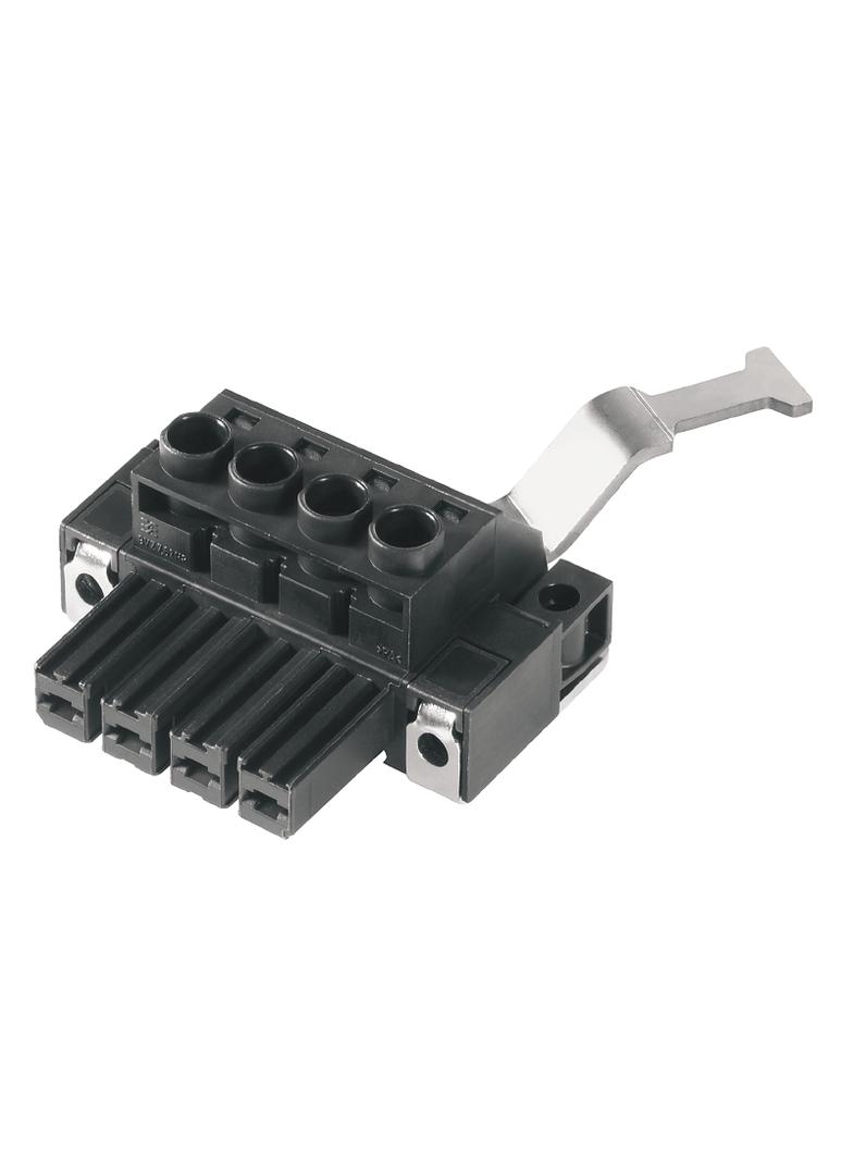 BVZ 7.62HP/04/180SH210C SN BK BX Wtyk PCB (złącze wiązki), 7.62 mm, Liczba biegunów: 4, Przyłącze z jarzmem /25szt./ 1933480000 WEIDMÜLLER