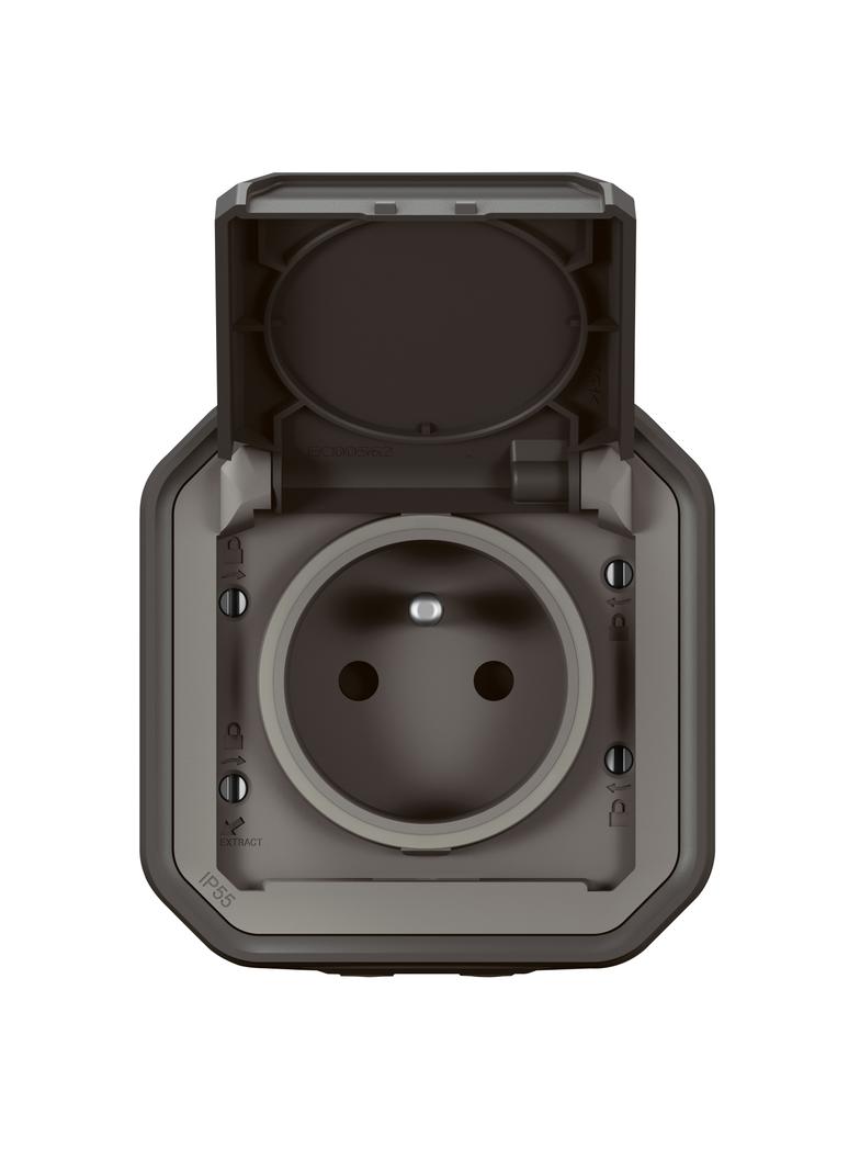 PLEXO Gniazdo hermetyczne IP55 natynkowe KOMPLET antracyt 069791L LEGRAND