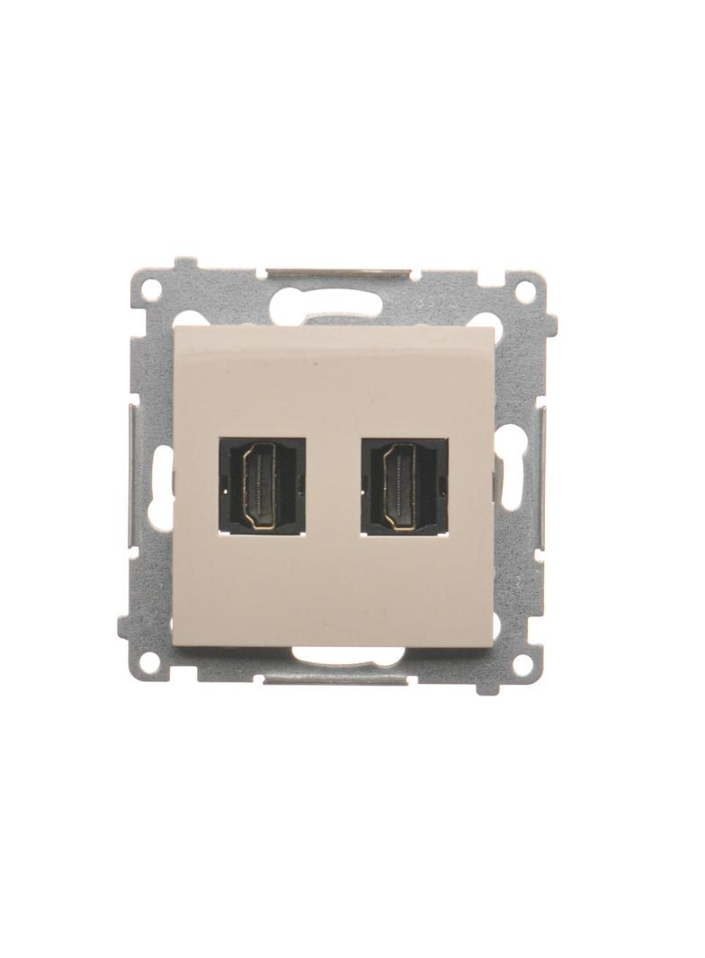 Simon 54 Gniazdo HDMI podwójne kremowy