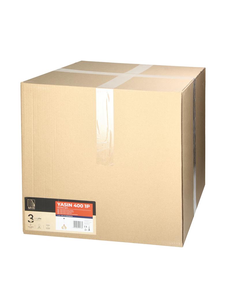 YASIN 400 1P E27, lampa wisząca, max. 60W, czarna, drewno