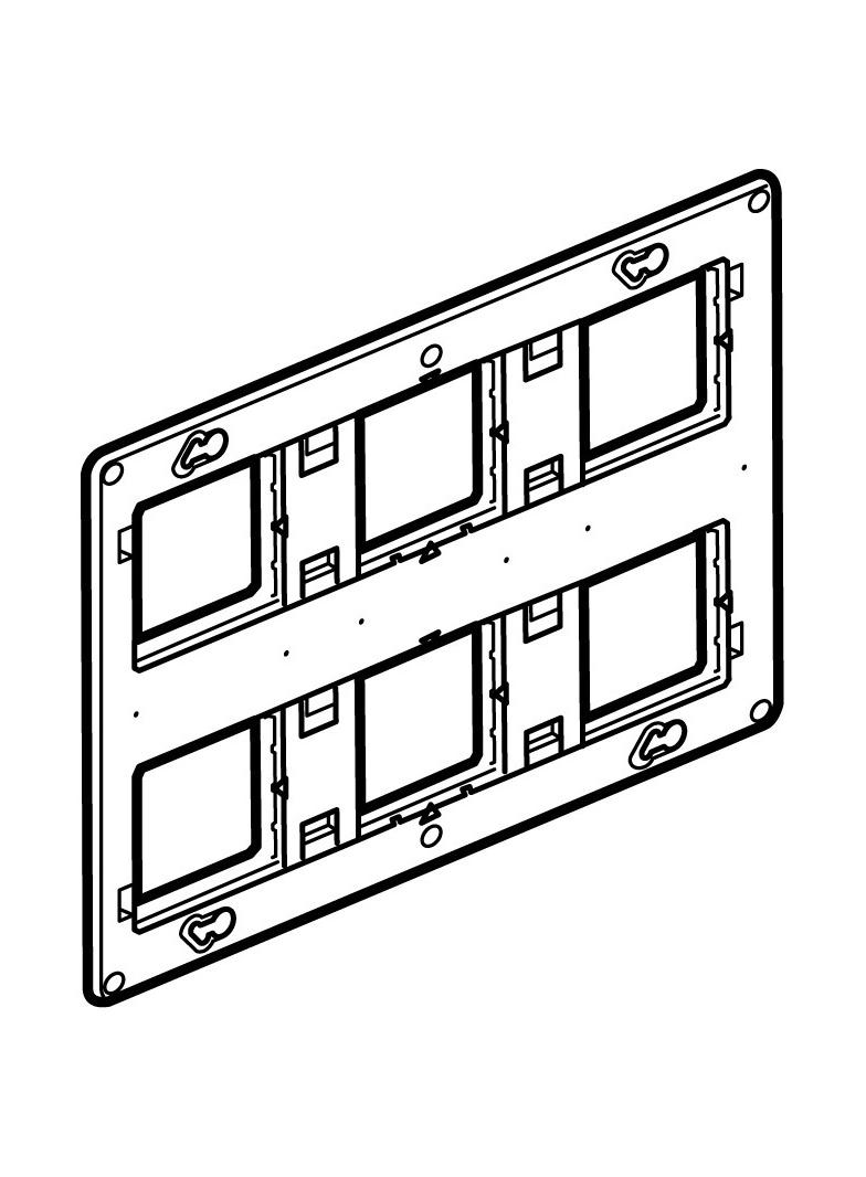 Uchwyt Montażowy - 2X6 Lub 2X8 Lub 2x2x2 Moduły Poziomo 080266 LEGRAND
