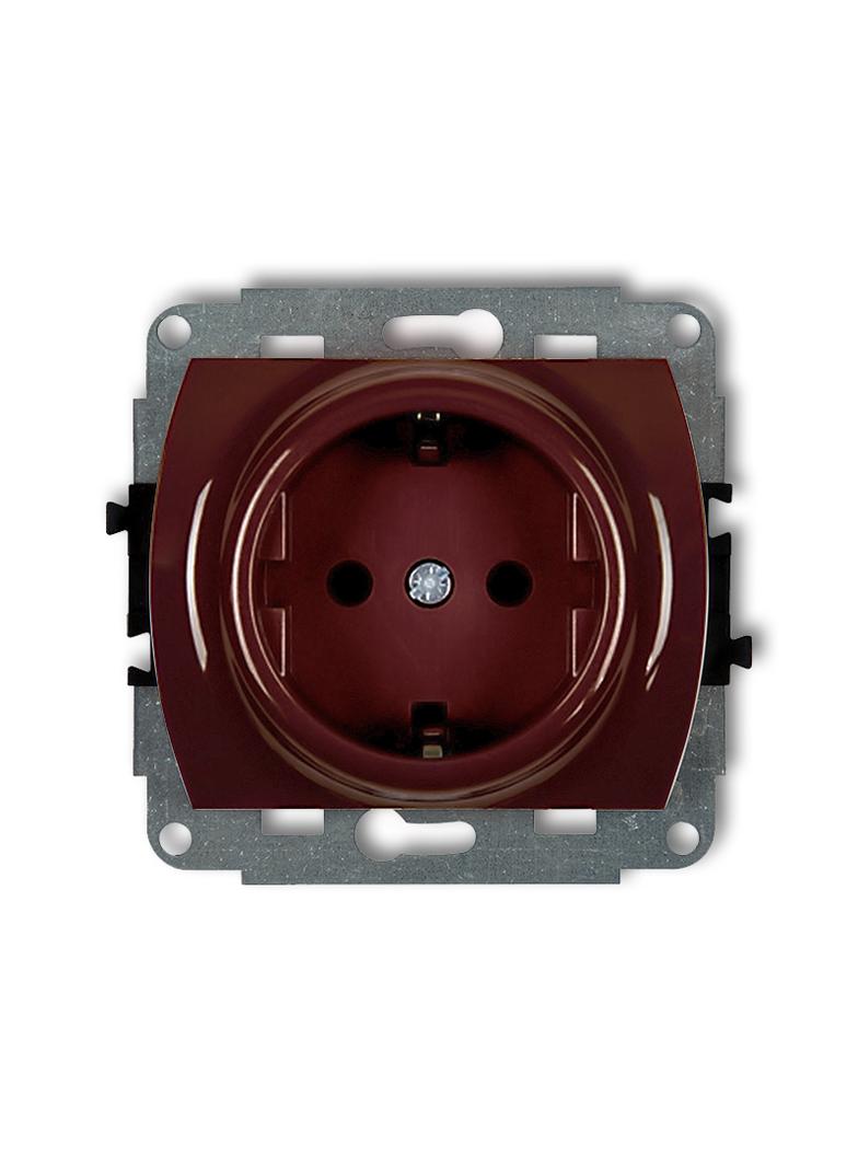 TREND Mechanizm gniazda pojedynczego z uziemieniem SCHUKO 2P+Z (przesłony torów prądowych) brązowy