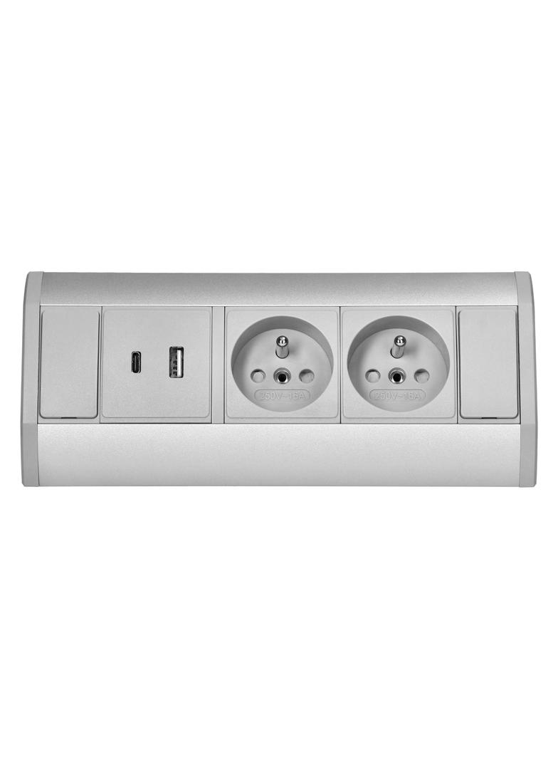 "Gniazdo meblowe 2x2P+Z, 2xUSB (typ A+C