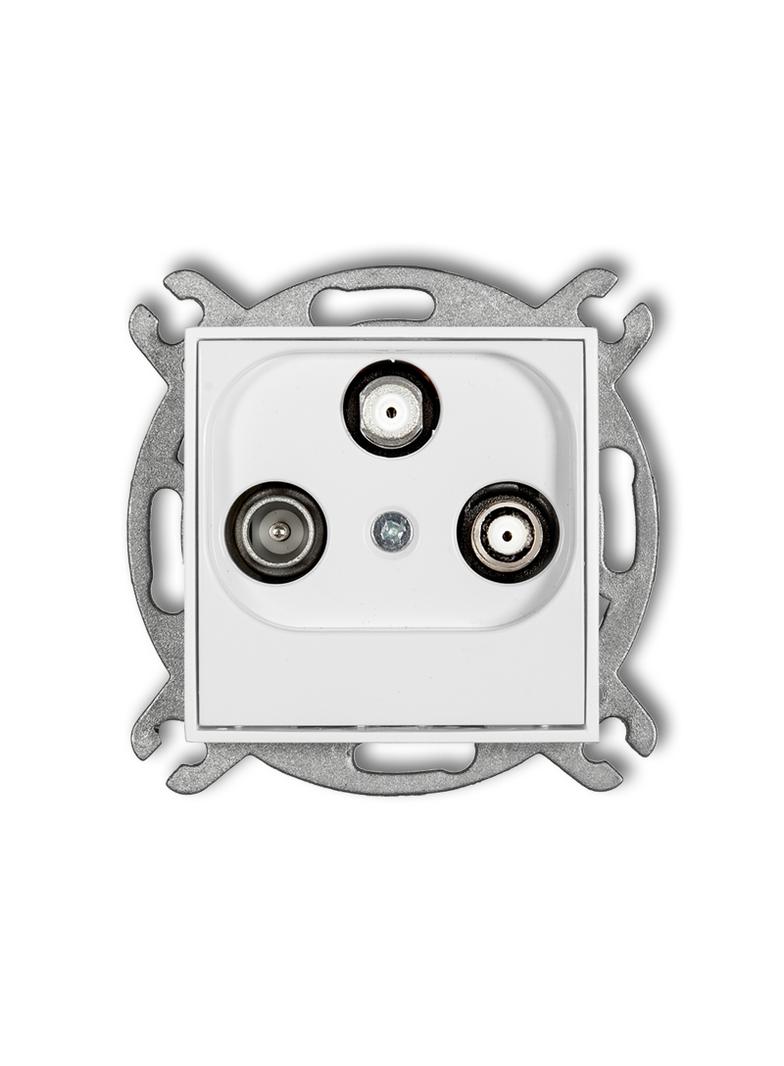 ICON Mechanizm gniazda abonenckiego 2 wyjścia SAT + TV biały