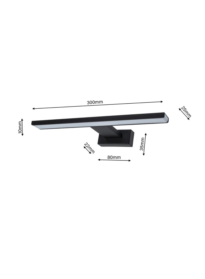 Milagro kinkiet łazienkowy nad lustro LED Shine Black 7W 490lm 4000K IP44 ML4377