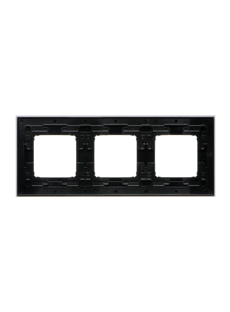 Simon 54 NATURE WMDZ-0130xS-082 Ramka 3-krotna Nature-Metal, INOX NERO, IP20/IP44. (IP44-należy zast DRN3/82 KONTAKT