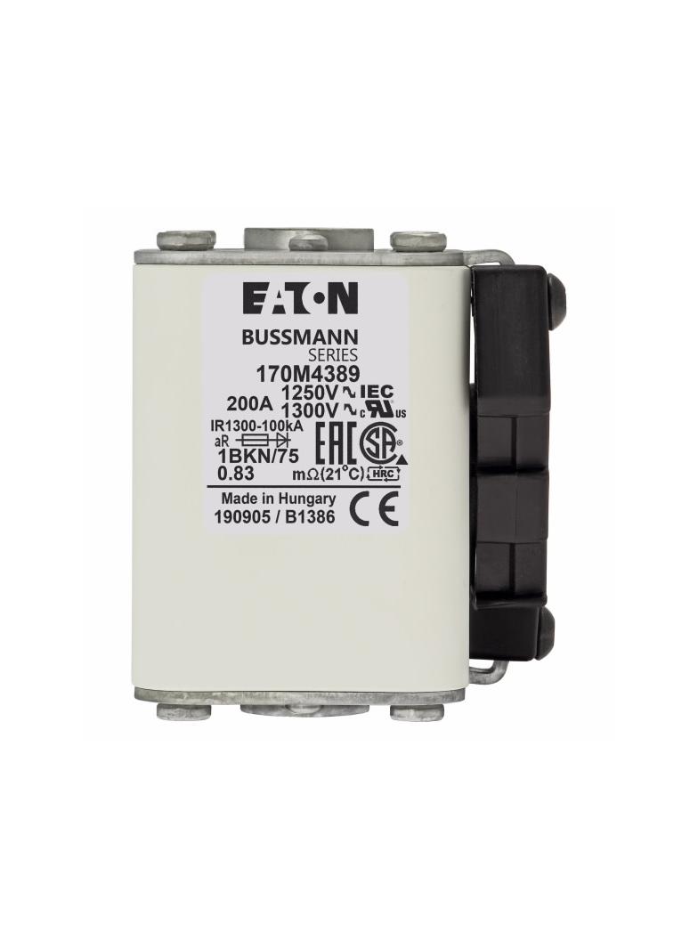 FUSE 200A 1250V 1BKN/75 AR CU Wkładka szybka 200A AC 1250V rozmiar 1 53x69x74 mm aR IEC UL 170M4389