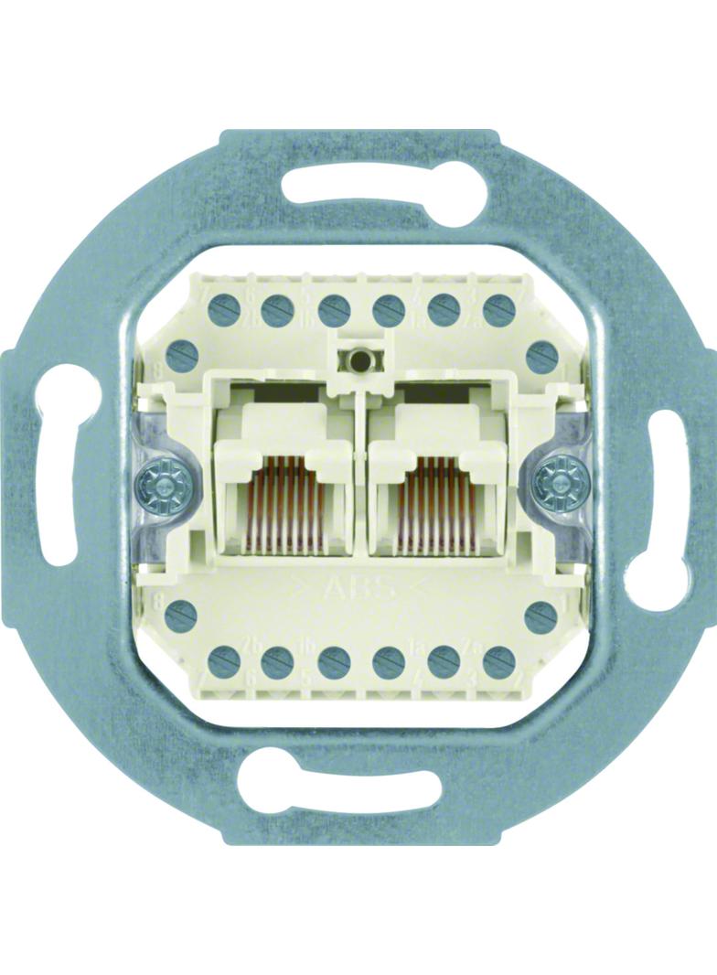 one.platform Gniazdo telefoniczne UAE podwójna (RJ11 RJ12 RJ45) kat. 3 (mechanizm) Berker 534539 WDF4108W1 HAGER