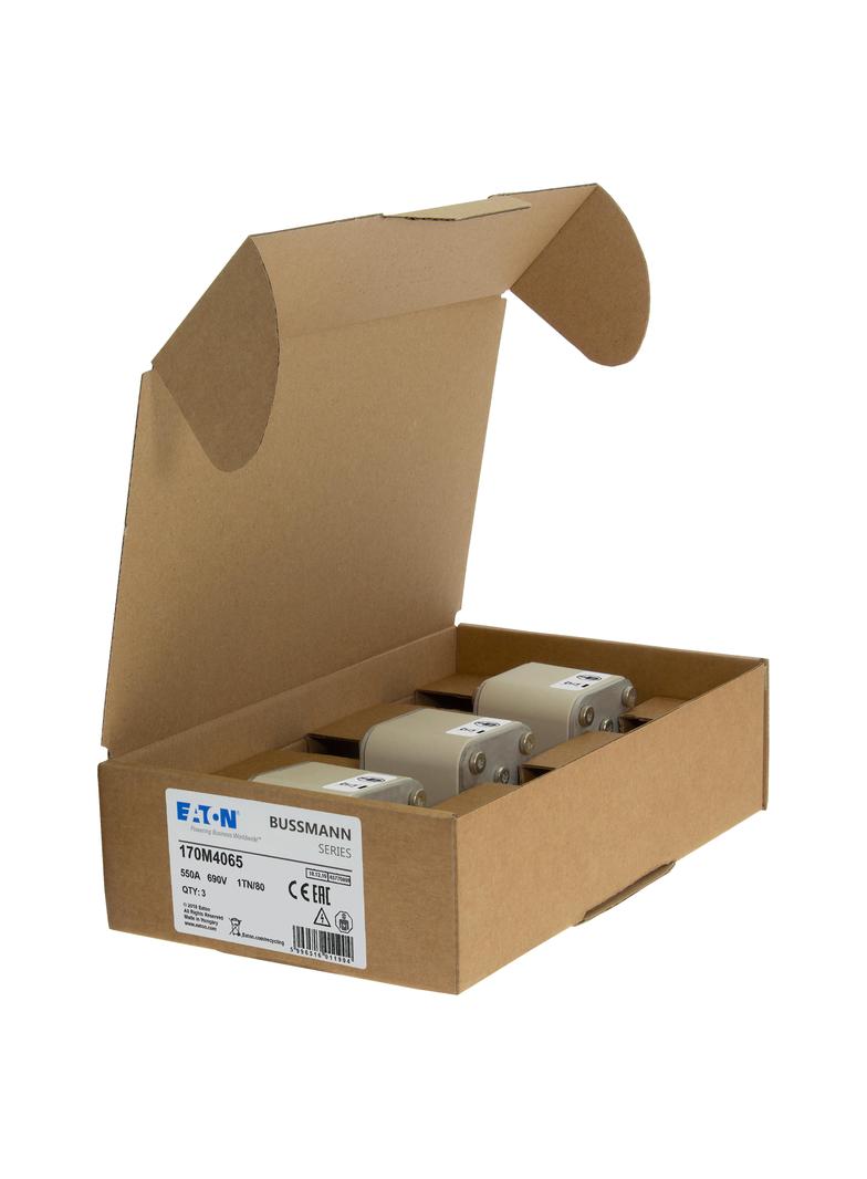 550A 690V 1TN/80 aR INDICATOR FUSE Wkładka szybka 550A AC 690V DIN 1 53x66x108 mm aR DIN 170M4065 EA